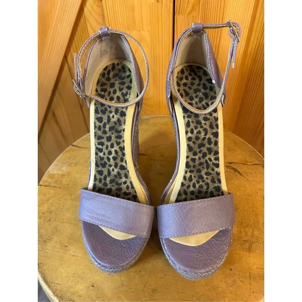 Colin Stuart Espadrilles Wedge Sandals Purple Women Size 5B